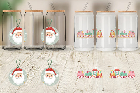 Glass Can Pastel Holiday Festive Sublimation artnoy 