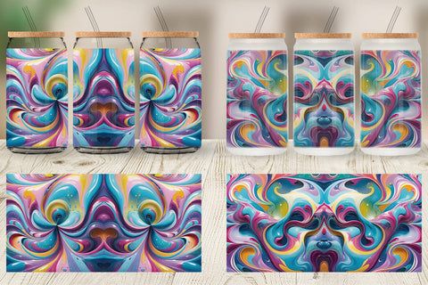 Glass Can Pastel Liquid Swirl Sublimation artnoy 