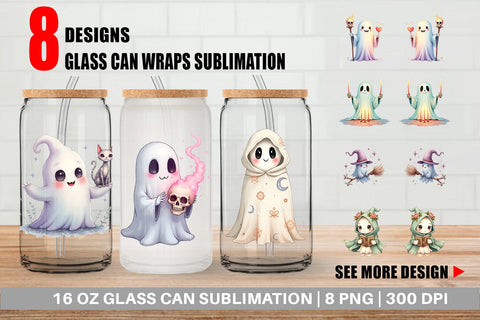 Glass Can Pastel Necromancer Ghost Sublimation artnoy 