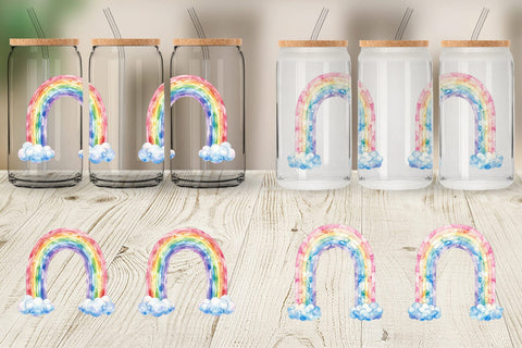 Glass Can Pastel Nursery Rainbow Sublimation artnoy 