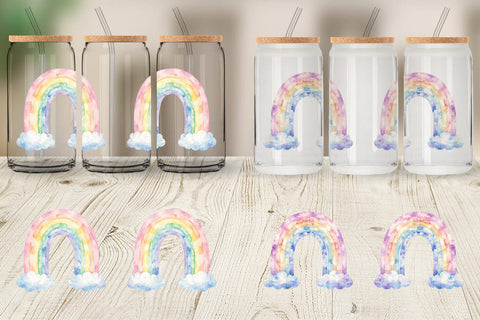 Glass Can Pastel Nursery Rainbow Sublimation artnoy 