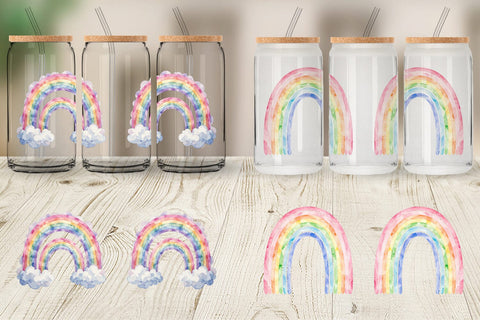 Glass Can Pastel Nursery Rainbow Sublimation artnoy 