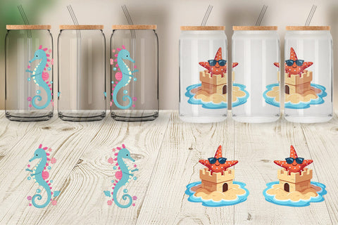 Glass Can Pastel Ocean Cuties Sublimation artnoy 