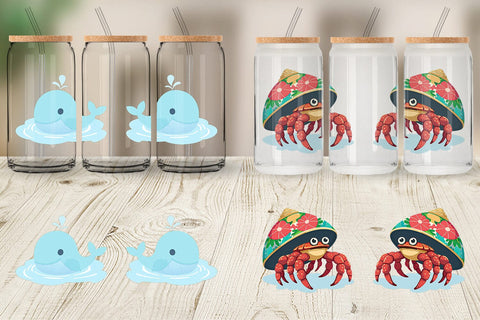 Glass Can Pastel Ocean Cuties Sublimation artnoy 
