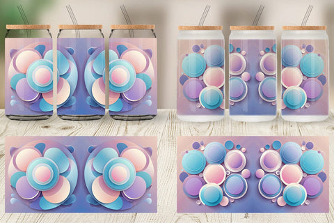 Glass Can Pastel Organic Shapes Sublimation artnoy 