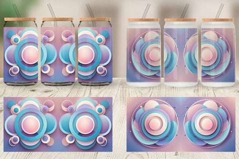 Glass Can Pastel Organic Shapes Sublimation artnoy 