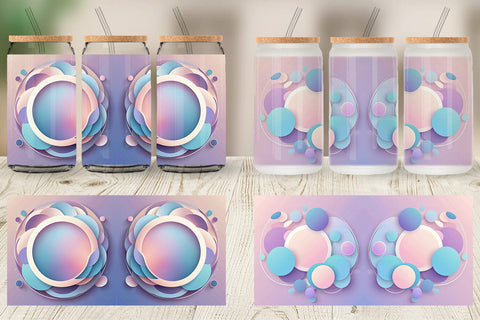 Glass Can Pastel Organic Shapes Sublimation artnoy 
