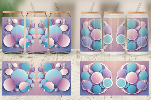 Glass Can Pastel Organic Shapes Sublimation artnoy 