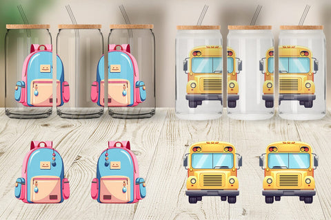Glass Can Pastel School Essentials Sublimation artnoy 