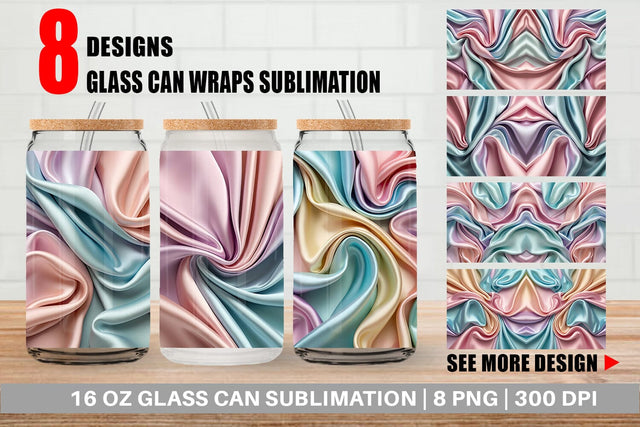 Glass Can Pastel Silk Satin Sublimation artnoy 