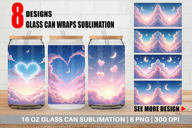 Glass Can Pastel Sky Sublimation artnoy 