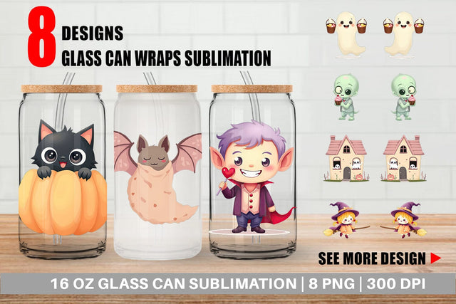 Glass Can Pastel Spook Parade Sublimation artnoy 