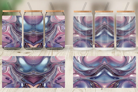 Glass Can Pastel Swirl Liquid Sublimation artnoy 