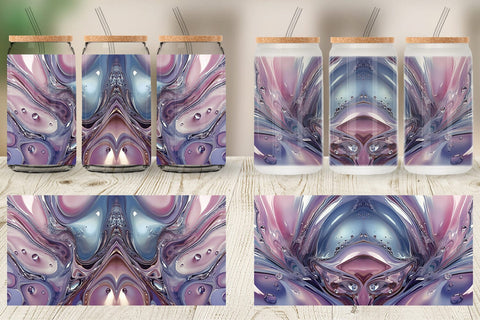 Glass Can Pastel Swirl Liquid Sublimation artnoy 