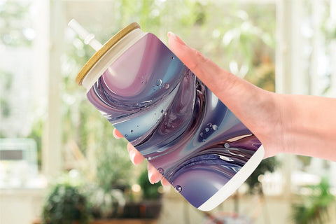 Glass Can Pastel Swirl Liquid Sublimation artnoy 