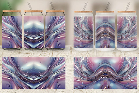 Glass Can Pastel Swirl Liquid Sublimation artnoy 
