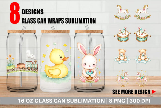 Glass Can Pastel Toyland Sublimation artnoy 