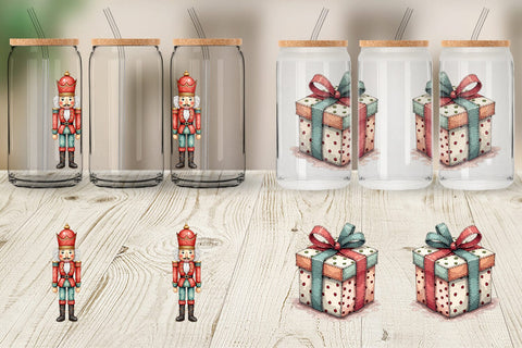 Glass Can Patchwork Christmas Cute Sublimation artnoy 