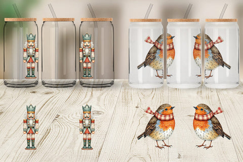 Glass Can Patchwork Christmas Wonder Sublimation artnoy 