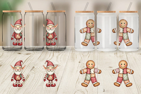 Glass Can Patchwork Christmas Wonder Sublimation artnoy 