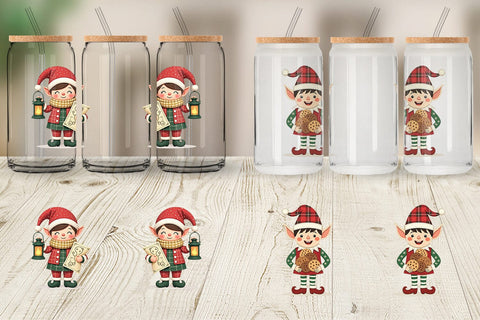 Glass Can Patchwork Elf Sublimation artnoy 