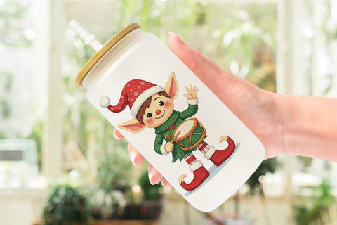Glass Can Patchwork Elf Sublimation artnoy 