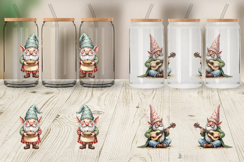 Glass Can Patchwork Gnomes Sublimation artnoy 