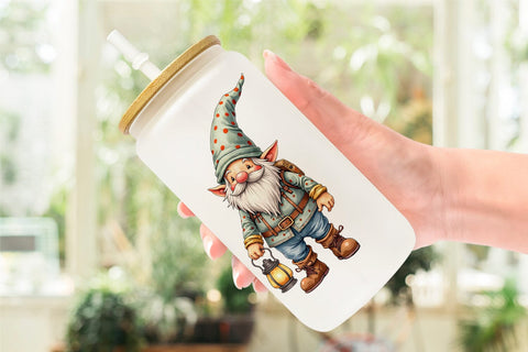 Glass Can Patchwork Gnomes Sublimation artnoy 