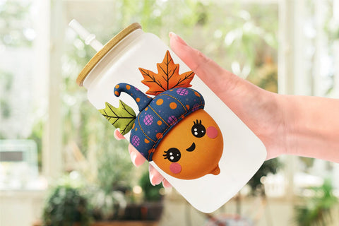 Glass Can Patchwork Halloween Botanicals Sublimation artnoy 