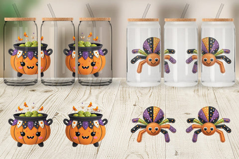 Glass Can Patchwork Halloween Cuties Sublimation artnoy 