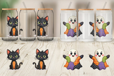 Glass Can Patchwork Halloween Cuties Sublimation artnoy 