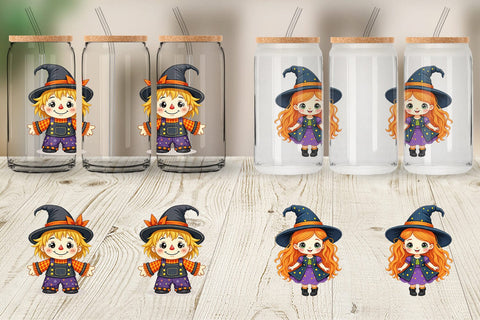 Glass Can Patchwork Halloween Friends Sublimation artnoy 