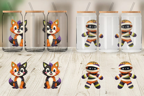 Glass Can Patchwork Halloween Plushies Sublimation artnoy 
