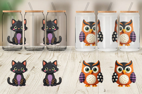 Glass Can Patchwork Halloween Plushies Sublimation artnoy 