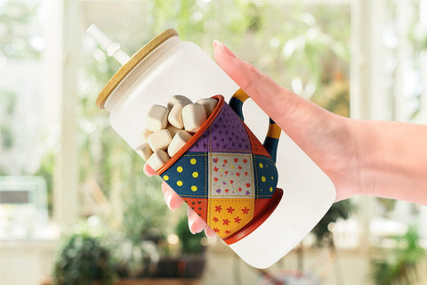 Glass Can Patchwork Halloween Treats Sublimation artnoy 