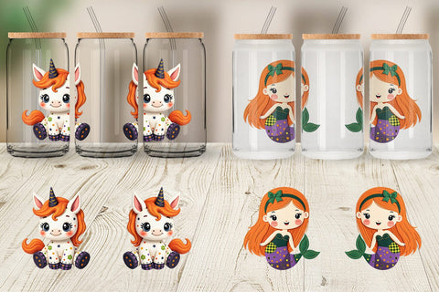 Glass Can Patchwork Magical Creatures Sublimation artnoy 