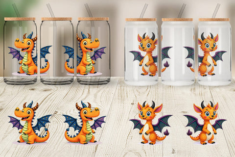 Glass Can Patchwork Magical Creatures Sublimation artnoy 