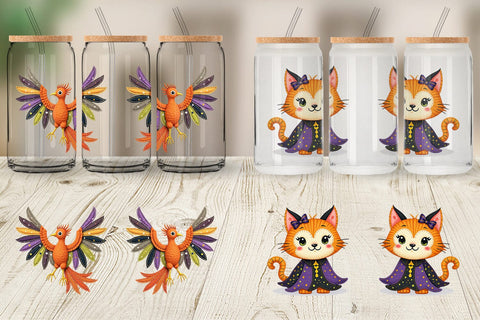 Glass Can Patchwork Magical Creatures Sublimation artnoy 