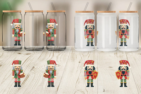 Glass Can Patchwork Nutcracker Sublimation artnoy 