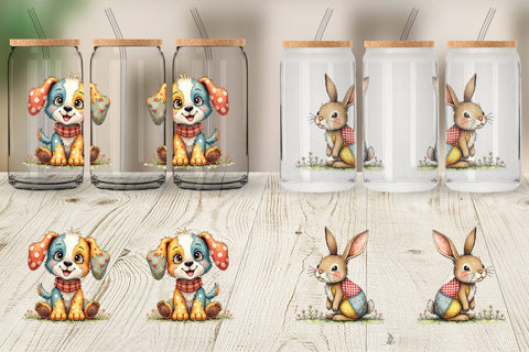 Glass Can Patchwork Pet Pals Sublimation artnoy 
