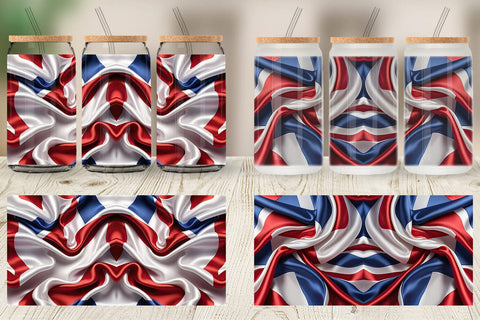Glass Can Patriotic Silk Satin Sublimation artnoy 