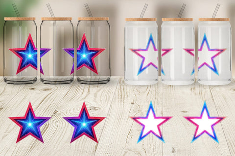 Glass Can Patriotic Stars Sublimation artnoy 