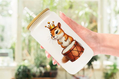 Glass Can Paw-di Gras Puppy & Kitten Carnival Watercolor Sublimation artnoy 