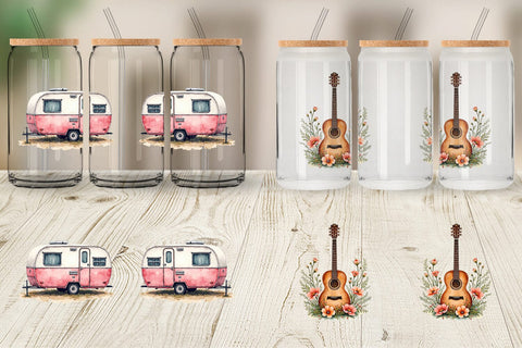 Glass Can Peace Love Vanlife Sublimation artnoy 