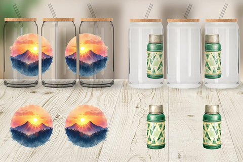Glass Can Peace Love Vanlife Sublimation artnoy 
