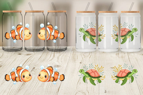 Glass Can Peach Fuzz Friends Sublimation artnoy 