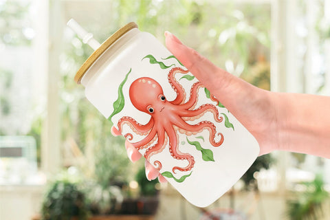 Glass Can Peach Fuzz Friends Sublimation artnoy 