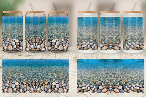 Glass Can Pebbles and Water Sublimation artnoy 
