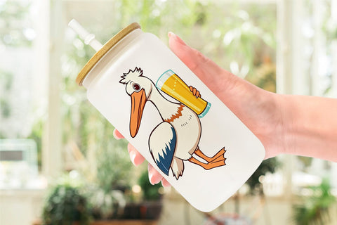 Glass Can Pelican Beer Day Sublimation artnoy 