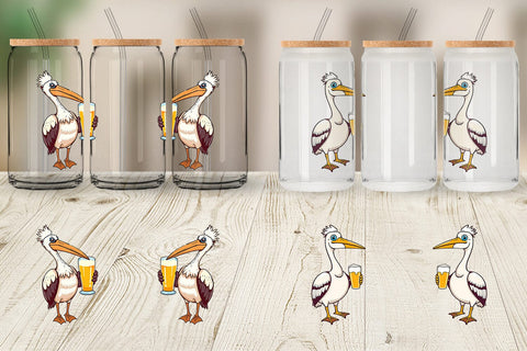 Glass Can Pelican Beer Day Sublimation artnoy 